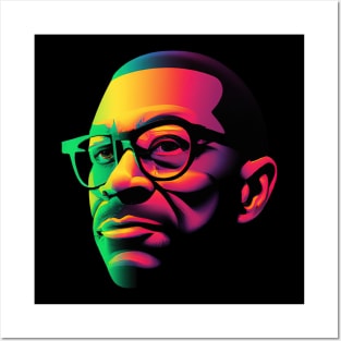 Malcolm X Black History Portrait Retro Colorful Posters and Art